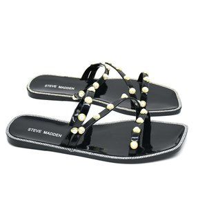 NWT Steve Madden Noni Black Jelly Pearl Sandals
